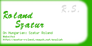 roland szatur business card